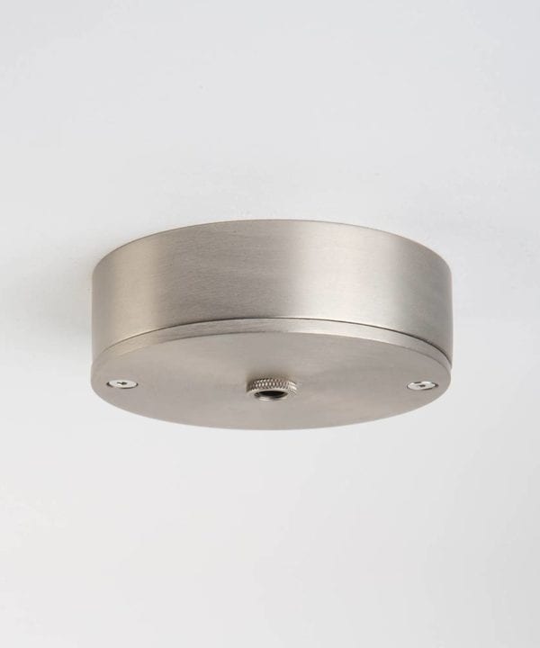 silver one point ceiling rose against white background
