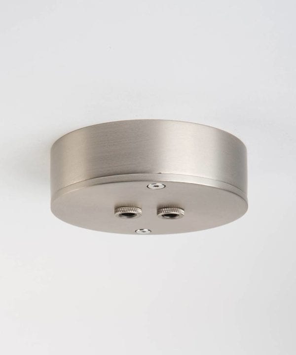 silver two point ceiling rose against white background