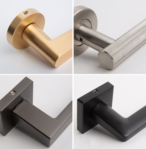 collage of internal door handles