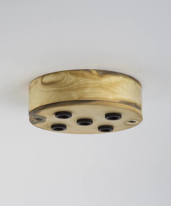 smoked gold five point ceiling rose against white background