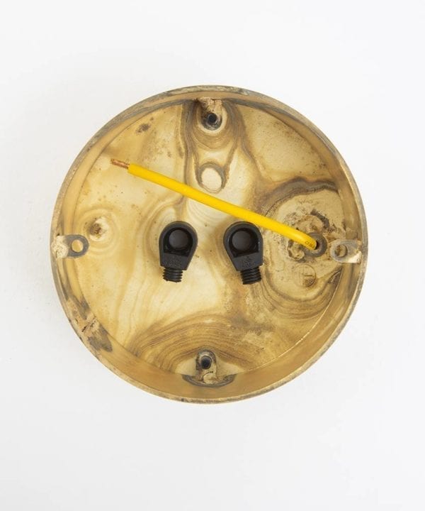 smoked gold two point ceiling rose reverse view against white background