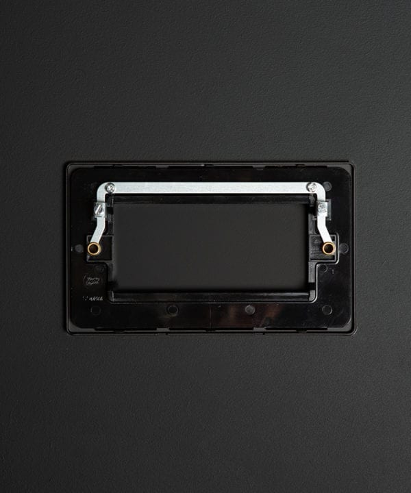 back view of double black blank fascia on black background