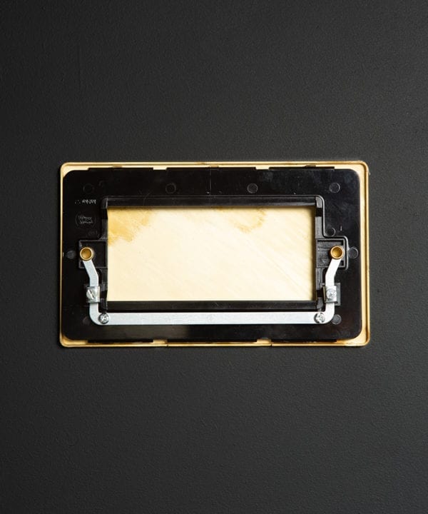 back view of double smoked gold blank fascia on black background