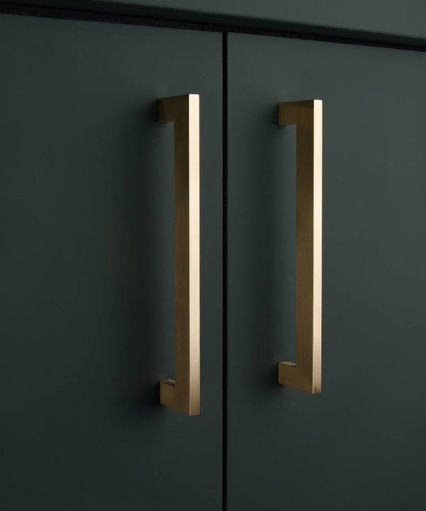 Brass kitchen cupboard handles