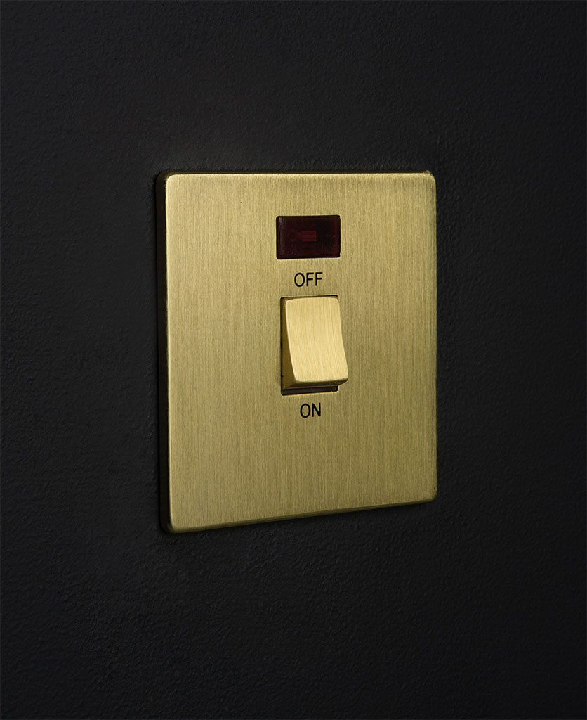 Gold 20A Double Pole Switch with Neon Power Indicator