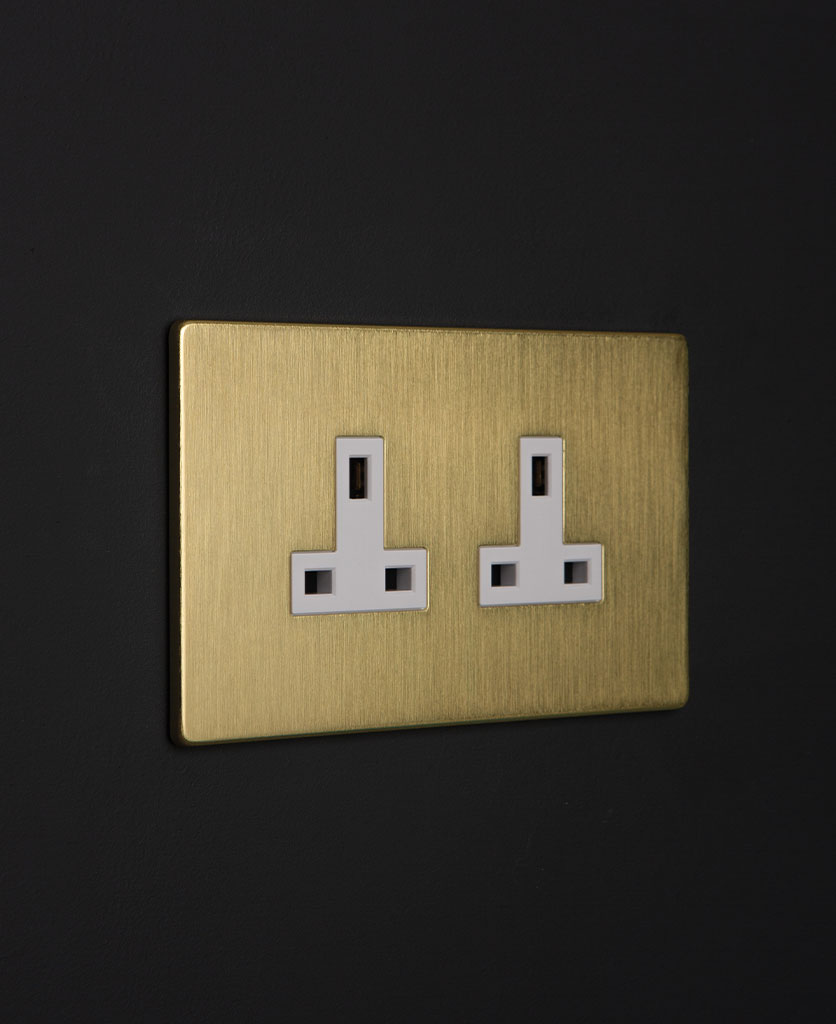 Gold Plug Sockets Double Unswitched Socket With Choice of Insert