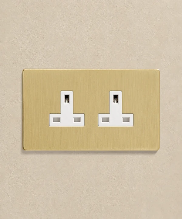 unswitched double gold socket with white inserts