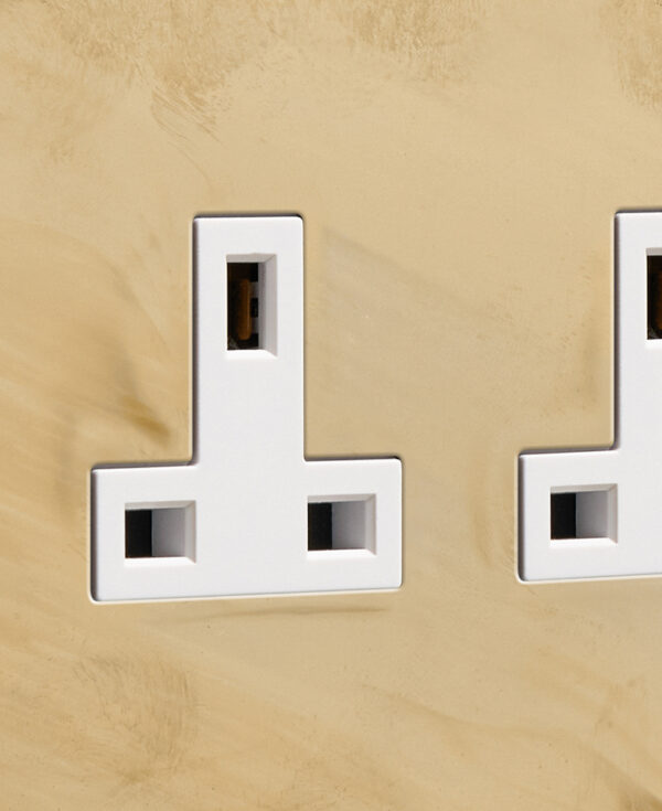 Electric Plug Sockets Smoked Gold Double Unswitched Socket