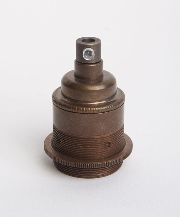 brewer's brass threaded e27 lamp holders against white background