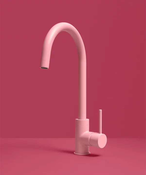 Dowsing & Reynolds iconic Miami pink tap on a pink background