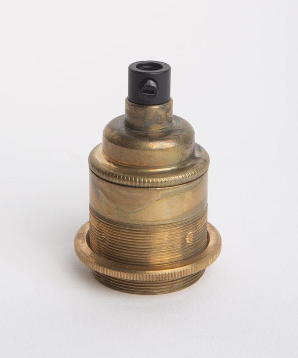 smoked gold threaded lamp holder against white background