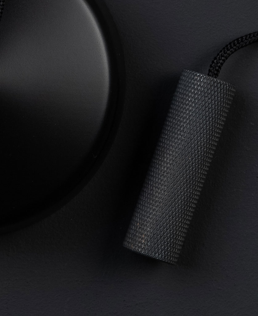 BLACK pull cord switch Light pull with brass weight