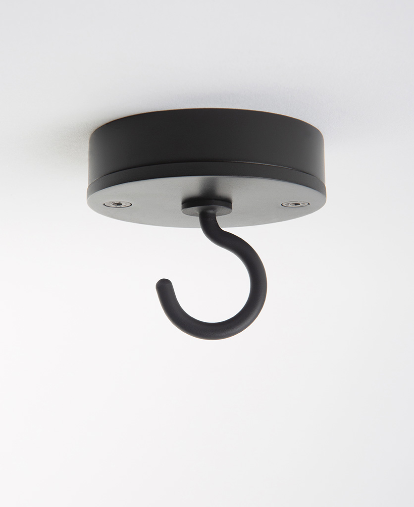 Black Ceiling Hook - Create Drape & Drop Lighting