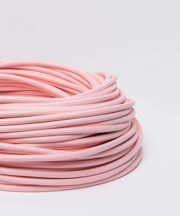 miami pink fabric cable against white background