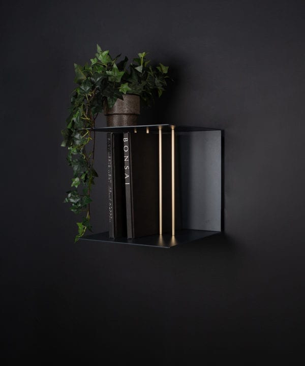 single umage anthracite teaser shelf against black background