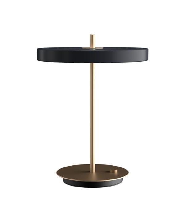 Umage asteria anthracite grey and gold table lamp on white background