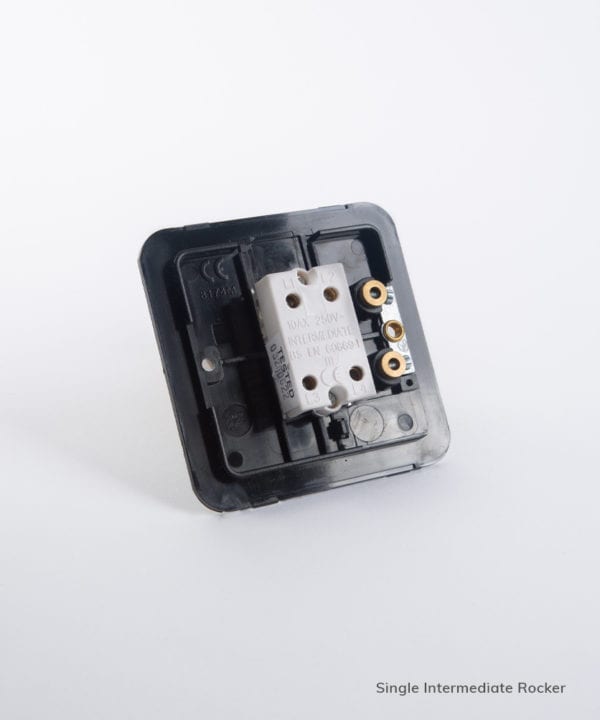 single intermediate rocker switch backplate on white background