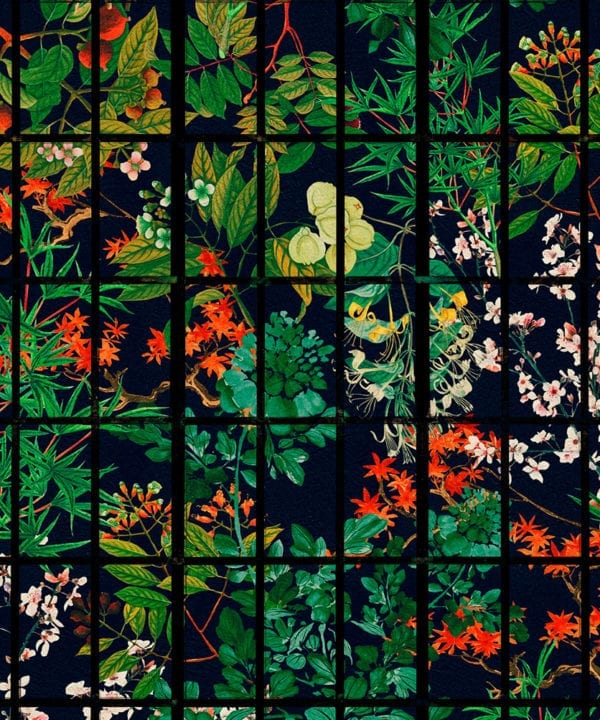japanese garden by night wallpaper close up