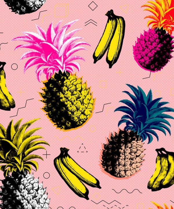 flying objects pink wallpaper close up