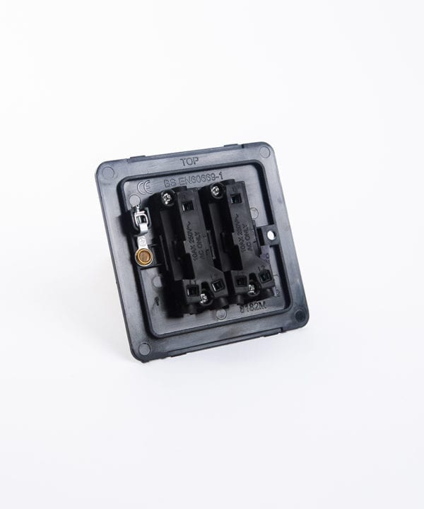 double rocker switch backplate on white background