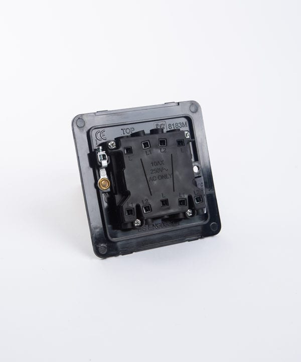 triple rocker switch backplate on white background