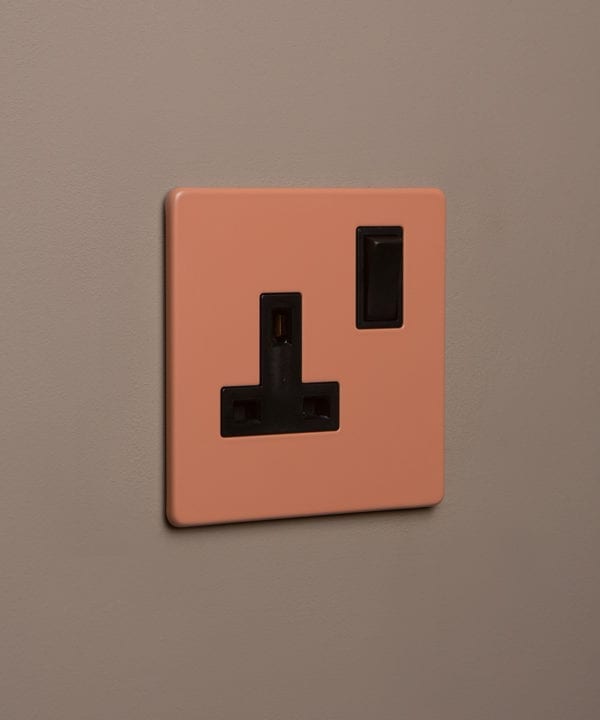 cinnamon and black single plug socket