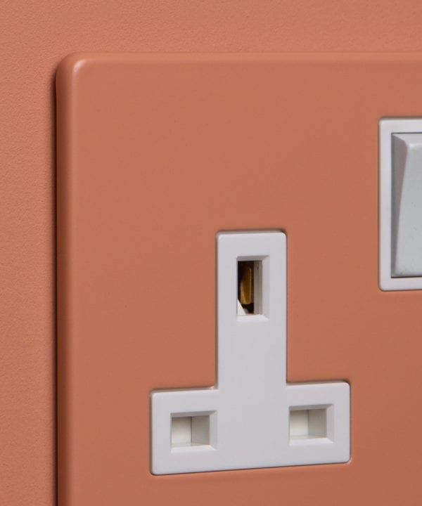 cinnamon and white single socket close up