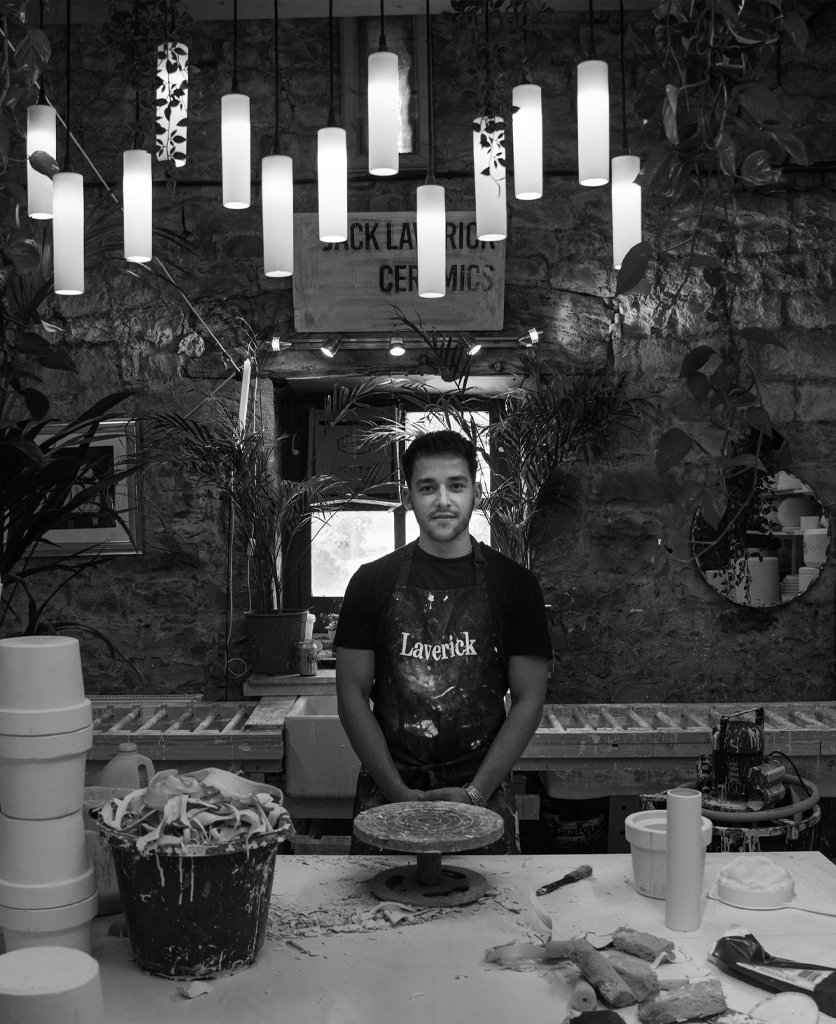 Jack Laverick in his pottery studio in Leek