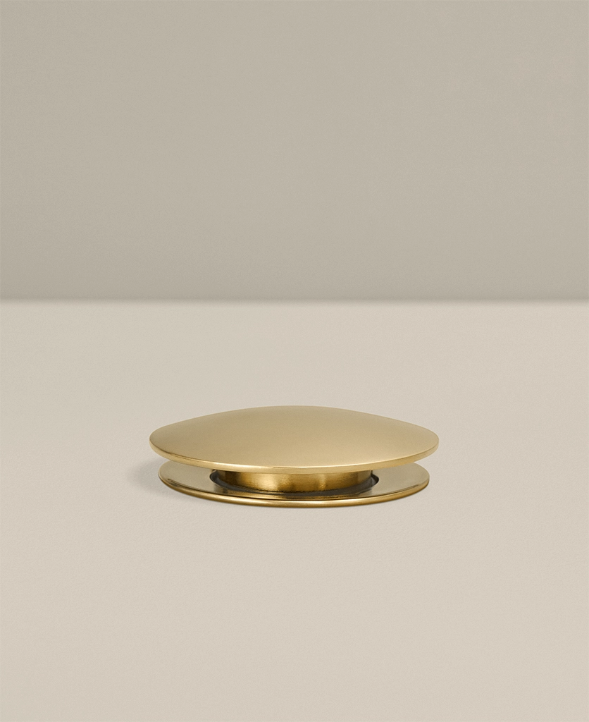 Gold unslotted pop up waste