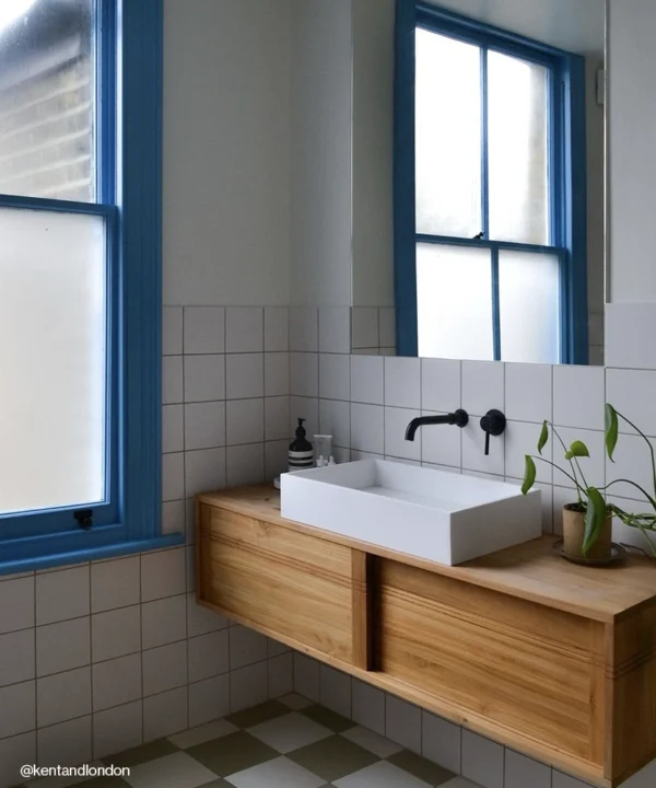 A Black Jadipai Bathroom Tap in a heritage bathroom over a stand alone sink