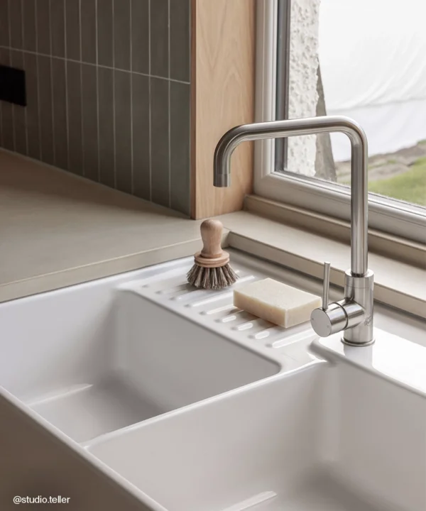 Silver Kintampo Tap over a belfast sink
