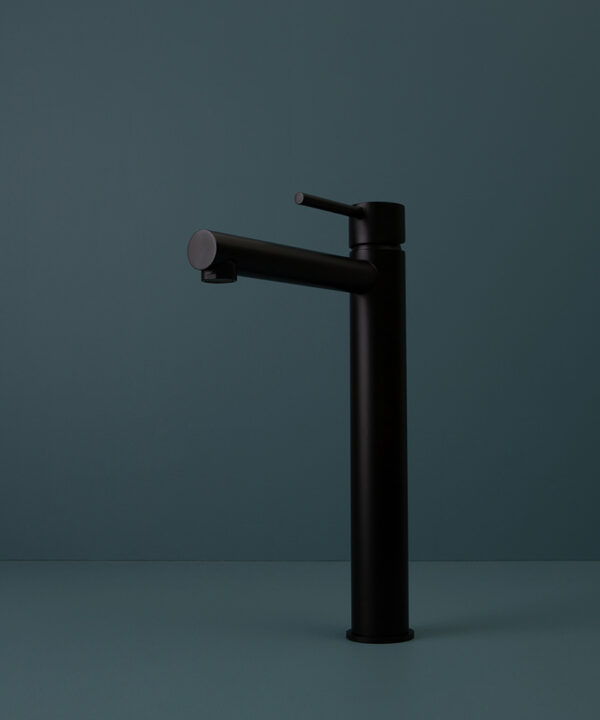 black inga tap on blue background