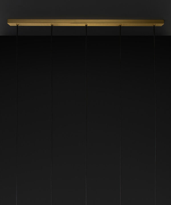 gold 5 point rectangular ceiling rose on black background