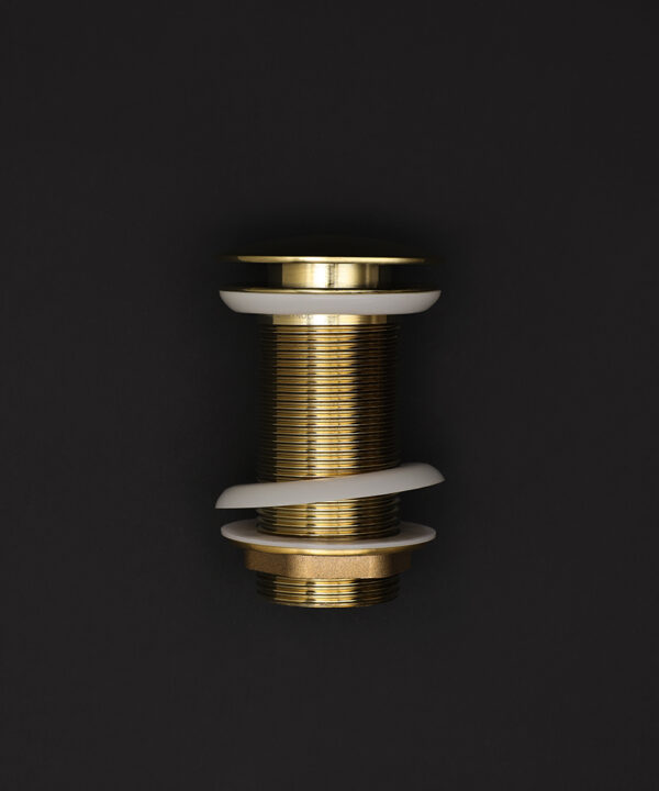 gold unslotted click clack waste down on black background