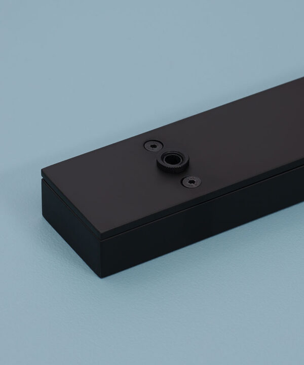 black rectangular ceiling rose close up