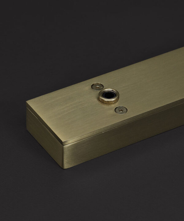 gold rectangular ceiling rose close up