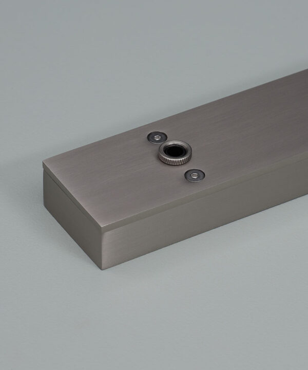 silver rectangular ceiling rose close up