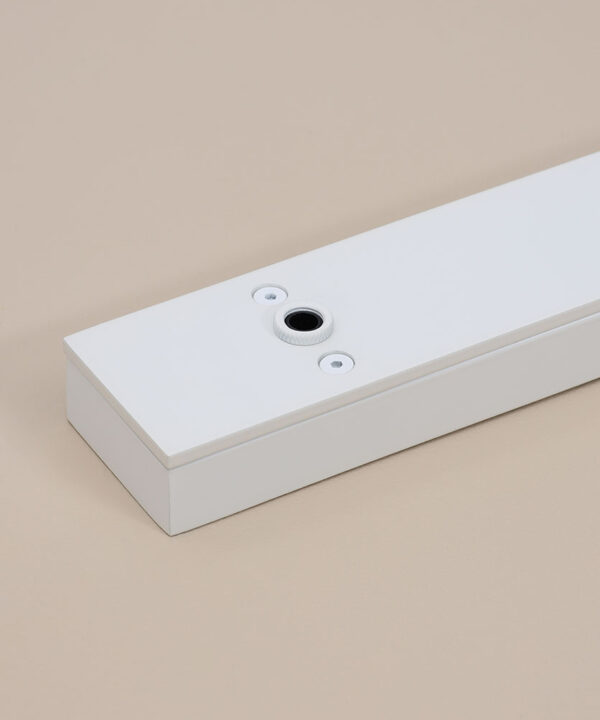 white rectangular ceiling rose close up
