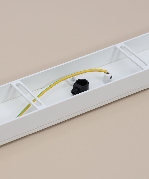white rectangular ceiling rose close up