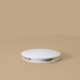 white unslotted click clack waste up on peach background
