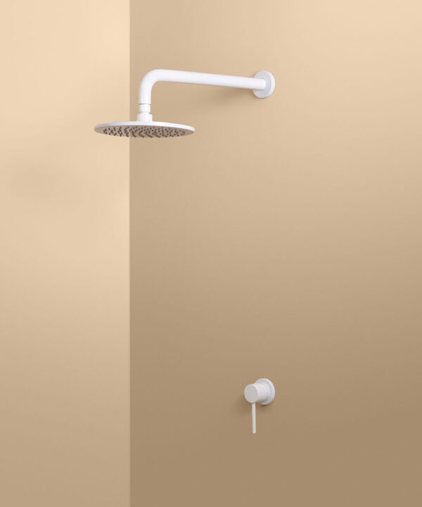 white wall shower
