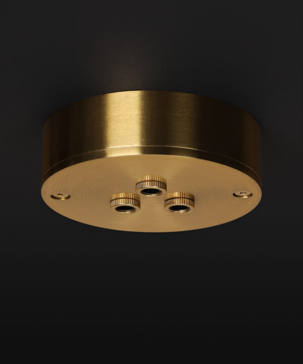 gold 3 point ceiling rose on black background