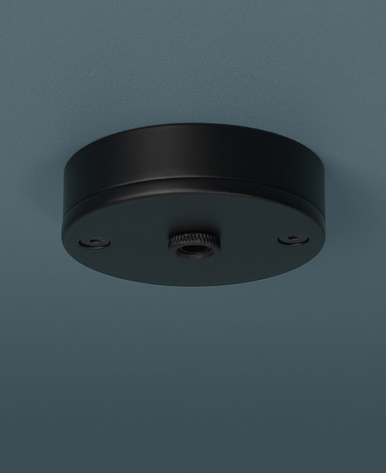 Black Ceiling Rose Small Single Entry Metal Ceiling Rose