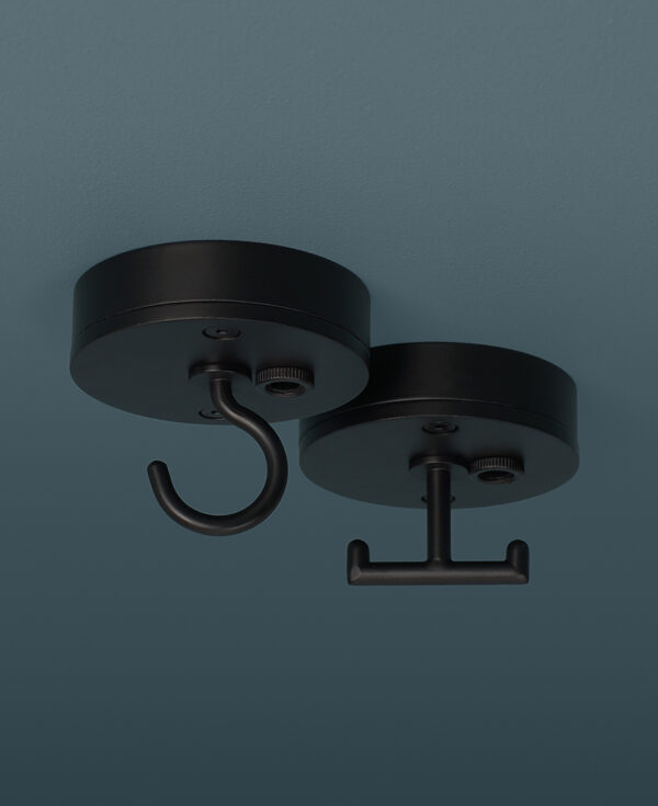 Ceiling Rose Light Fitting Black with Cable Outlet