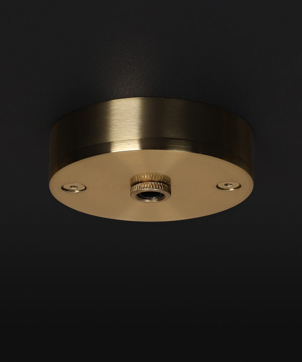 small gold ceiling rose on black background