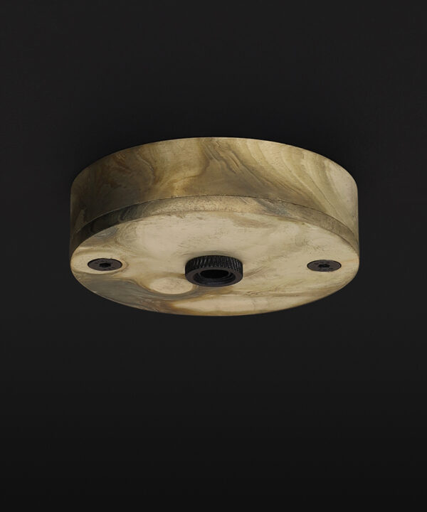 small smoked gold ceiling rose on black background