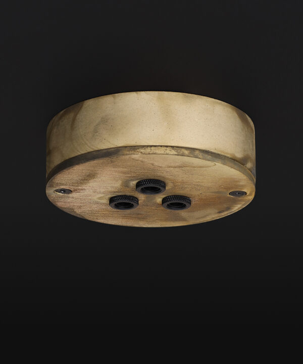 smoked gold 3 point ceiling rose on black background