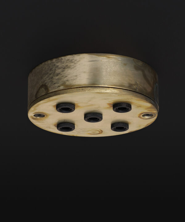 smoked gold 5 point ceiling rose on black background