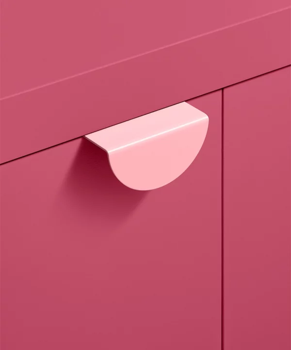 Miami Pink Mezzaluna colour pop metal pull handle