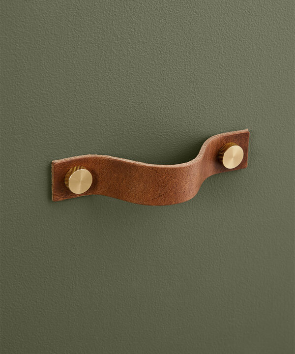 Large Light Tan Thor Handle Gold Knob